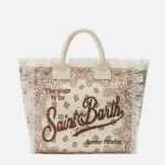 Borsa Vanity regular in canvas beige con stampa bandana