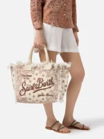 Borsa Vanity regular in canvas beige con stampa bandana