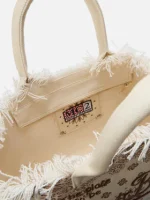 Borsa Vanity regular in canvas beige con stampa bandana