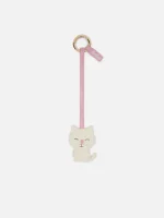 Bag Charm gatto in pelle bianca