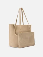 Borsa City regular in camoscio beige