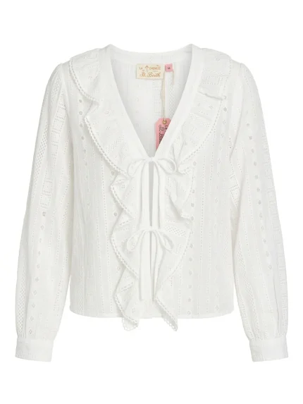 Camicia Evie pizzo sangallo bianca