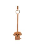 Bag Charm cane in pelle marrone