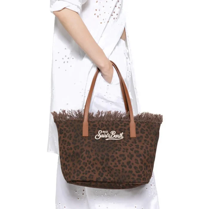 Borsa City mid fringe leopardata