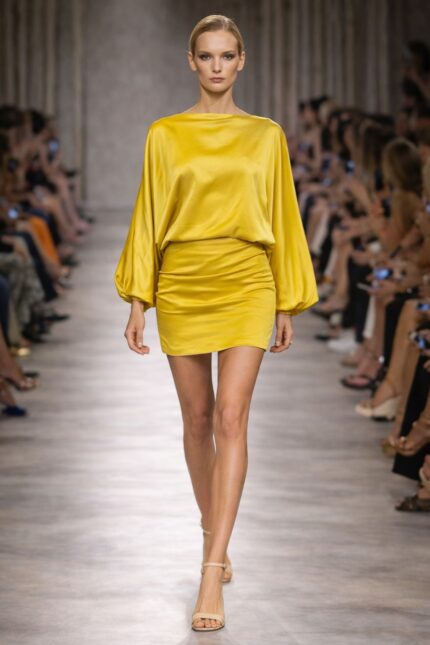 Abito corto colore olio