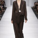 ALYSI GIACCA IN CHIFFON colore cioccolato