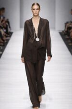 ALYSI GIACCA IN CHIFFON colore cioccolato