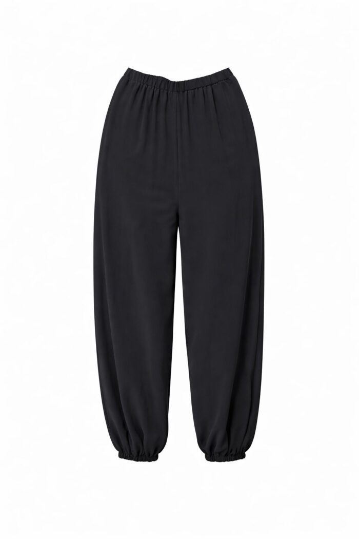ALYSI PANTALONE SETA MANO SALE BALOON colore nero