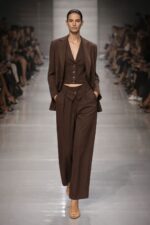 Simona Corsellini Pantalone in tela fiammata marrone