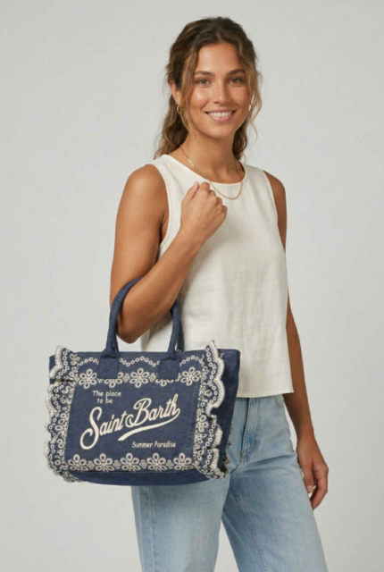 Pochette Colette volant n denim