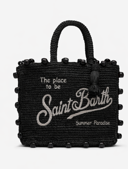 Borsa colette raffia 00 emb nera