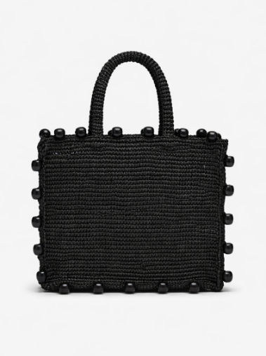 Borsa colette raffia 00 emb nera