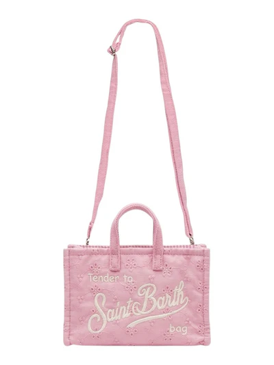 Phone bag in pizzo sangallo rosa