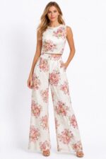 Coordinato top + pantalone fantasia