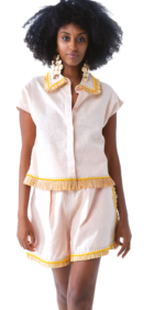 Coordinato camicia + short rosa