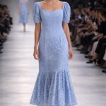 Abito midi colore cielo