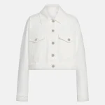 Giubbino regular in bull stretch bianco