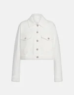 Giubbino regular in bull stretch bianco