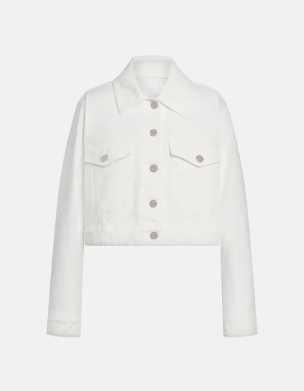 Giubbino regular in bull stretch bianco