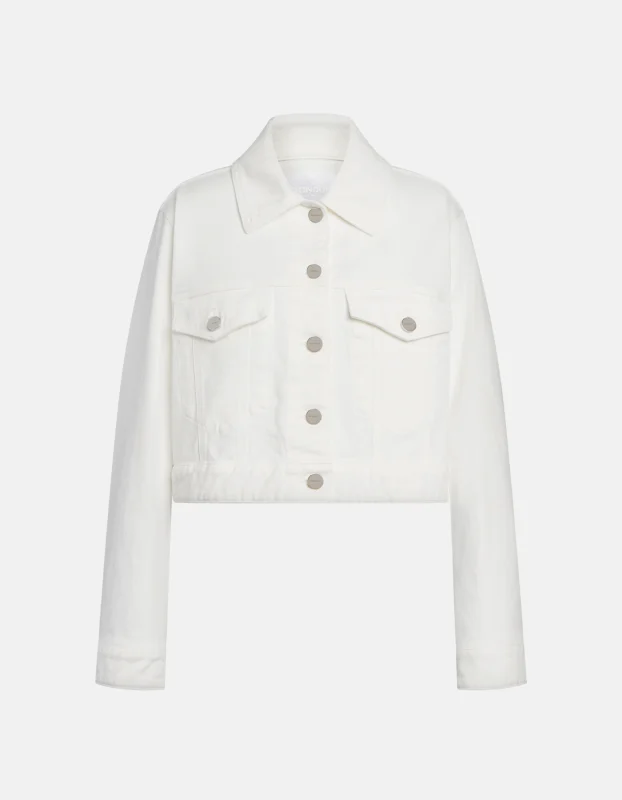 Giubbino regular in bull stretch bianco