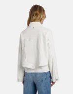Giubbino regular in bull stretch bianco