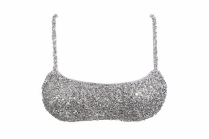 Top con paillettes argento