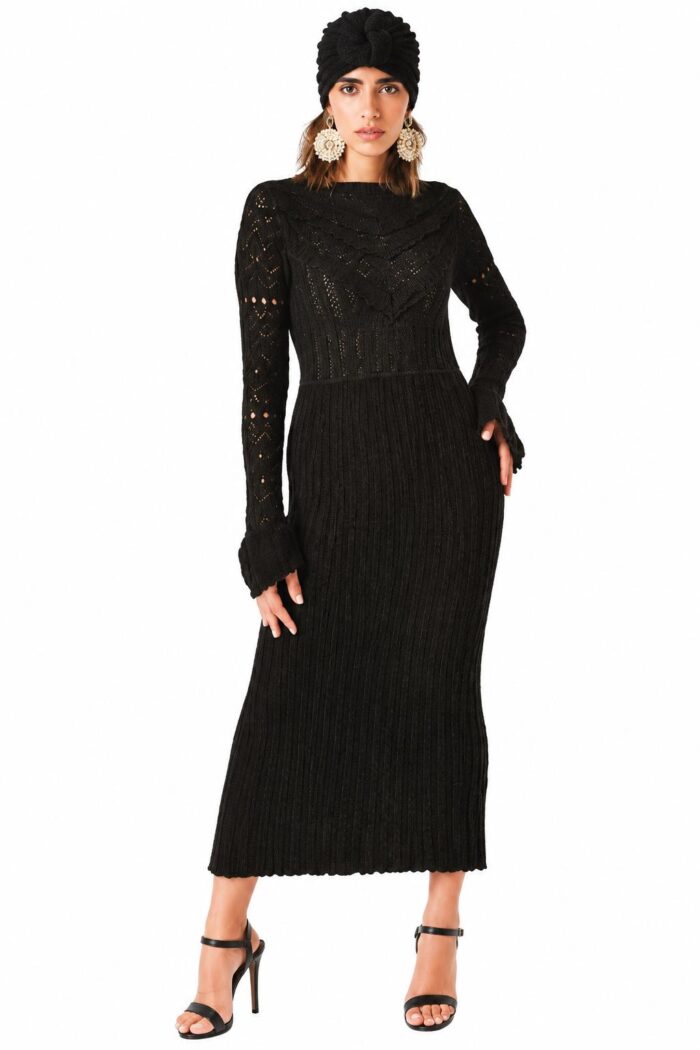 Abito in maglia nero