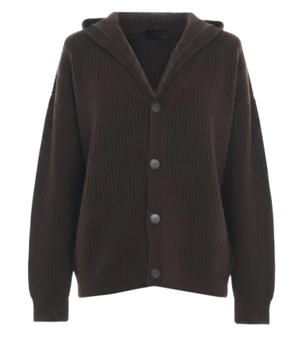 DONDUP Cardigan in costa inglese colore marrone