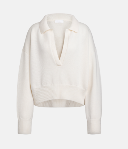 DONDUP Polo regular in lana colore panna
