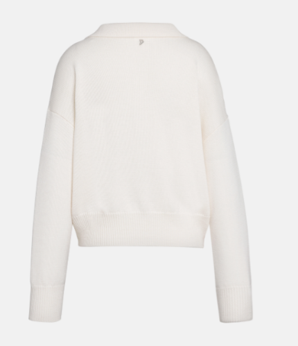 DONDUP Polo regular in lana colore panna