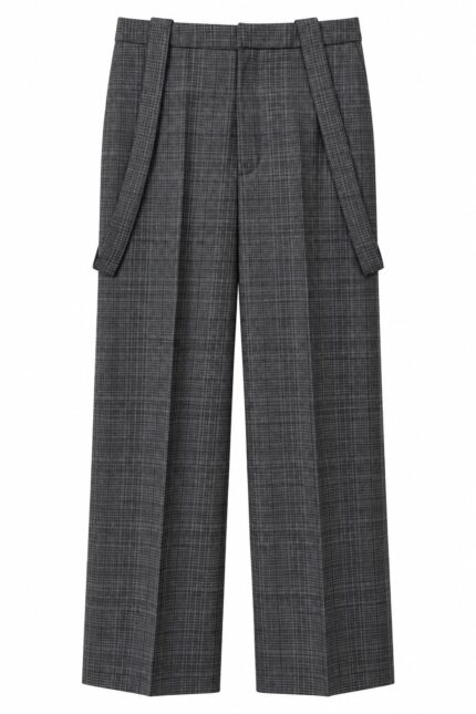 DONDUP Pantalone Tecla in lana principe di Galles