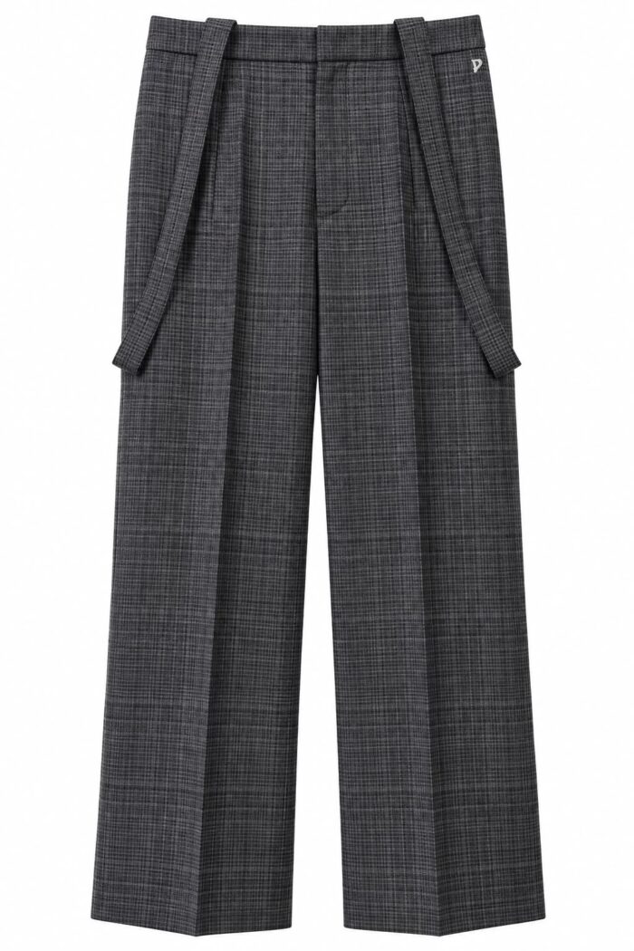 DONDUP Pantalone Tecla in lana principe di Galles