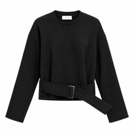 Felpa crop con cintura