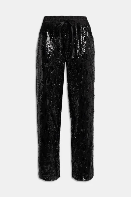 Pantaloni in sequin black