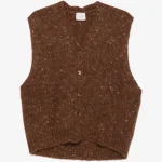 Gilet con bottoni marrone