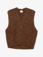 Gilet con bottoni marrone