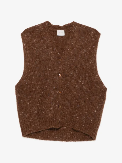 Gilet con bottoni marrone