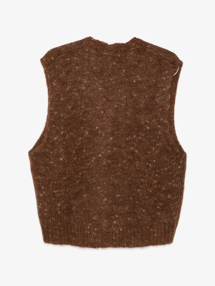 Gilet con bottoni marrone