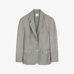 BLAZER IN PELLE GRIGIO