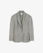 BLAZER IN PELLE GRIGIO