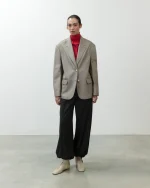 BLAZER IN PELLE GRIGIO