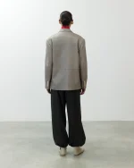 BLAZER IN PELLE GRIGIO