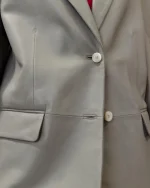 BLAZER IN PELLE GRIGIO