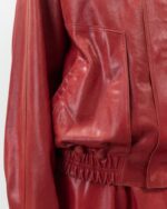 BOMBER IN PELLE ROSSO