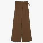 PANTALONE IN LANA A PORTAFOGLIO COGNAC