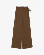 PANTALONE IN LANA A PORTAFOGLIO COGNAC