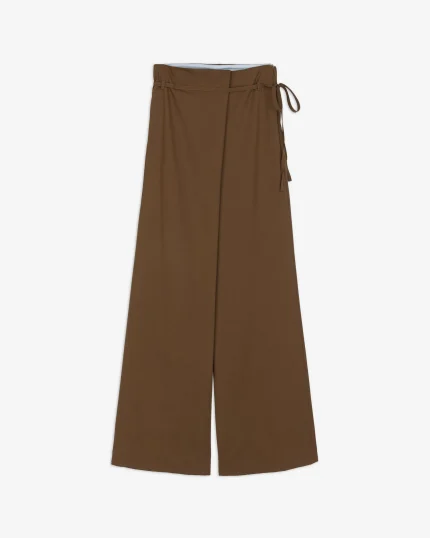 PANTALONE IN LANA A PORTAFOGLIO COGNAC