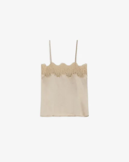 TOP LINGERIE IN SATIN E PIZZO