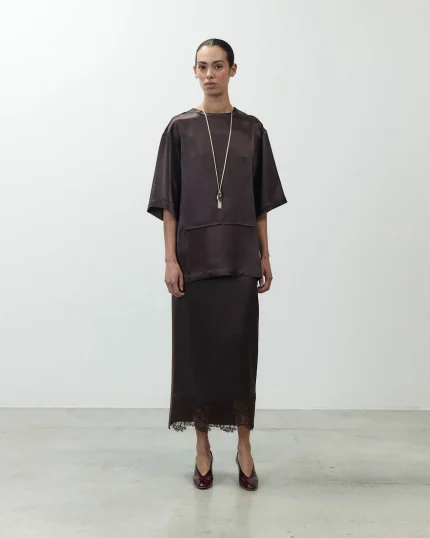 BLUSA SATIN CACAO