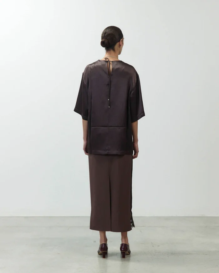 BLUSA SATIN CACAO